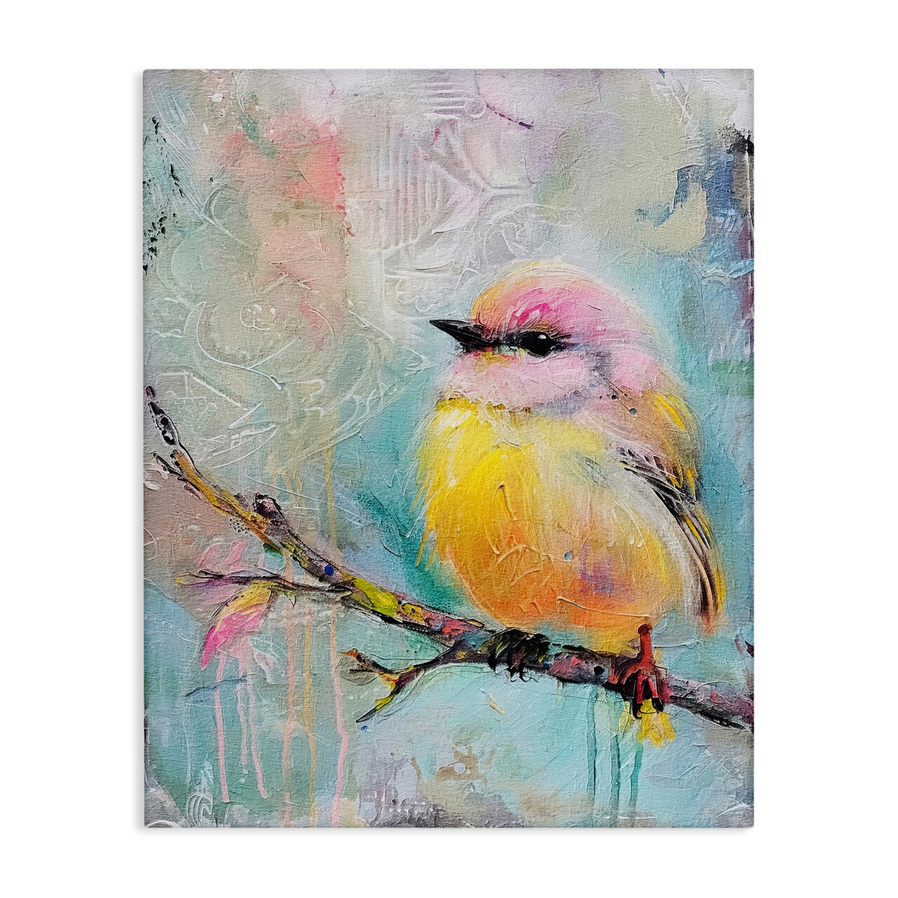 Stupell Industries Soft Pastel Bird Canvas Wall Art Design by RileyB